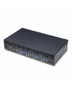 StarTech.com Switch KVM de 4 Puertos DisplayPort para Un Monitor - 4K 60Hz - Hub Ladrón de 6 Puertos USB - TAA - DisplayPort 2