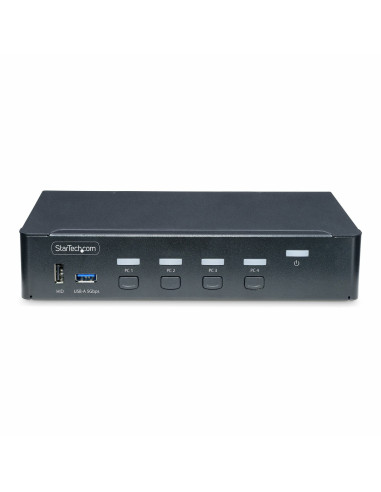 StarTech.com Switch KVM de 4 Puertos DisplayPort para Un Monitor - 4K 60Hz - Hub Ladrón de 6 Puertos USB - TAA - DisplayPort