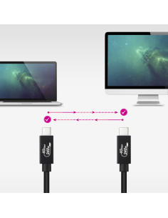 Nanocable Cable USB 4 Gen 3x2 40Gbps 5A 240W, USB-C M-USB-C M, Negro, 1.8 m 2