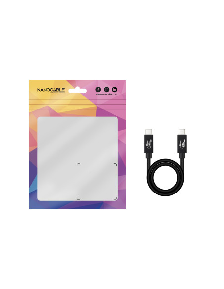 Nanocable Cable USB 4 Gen 3x2 40Gbps 5A 240W, USB-C M-USB-C M, Negro, 1.8 m