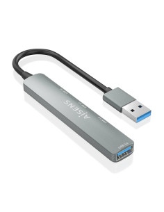 AISENS HUB USB 3.0 Aluminio, 1xUSB3.0 A H+3xUSB2.0 A H, Gris, 10cm 2