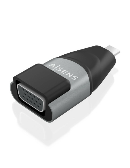 AISENS Adaptador Conversor Aluminio USB-C a VGA, USB-C M-HDB15 H, Gris