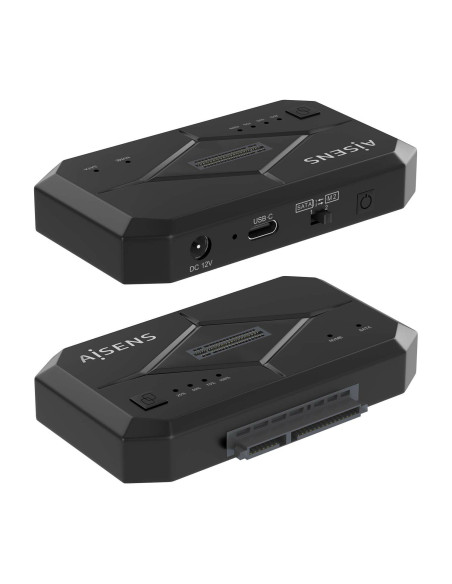 AISENS Estación de Docking SATA 2.5 3.5, M.2 NVMe a USB 3.0 3.1 Gen1, Clone, Negro