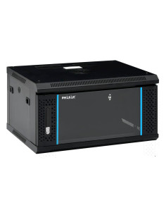 Phasak Armario Rack PRO 19" 6U 600 x 450 negro con ventilación - PHO 2106 (Montado)