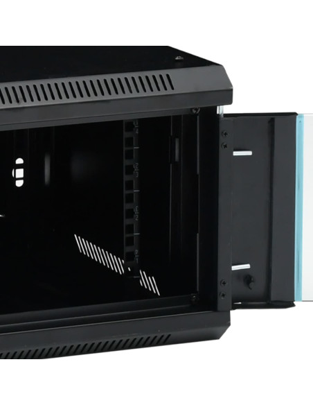 Phasak Armario Rack PRO 19" 6U 600 x 450 negro con ventilación - PHO 2106 (Montado)