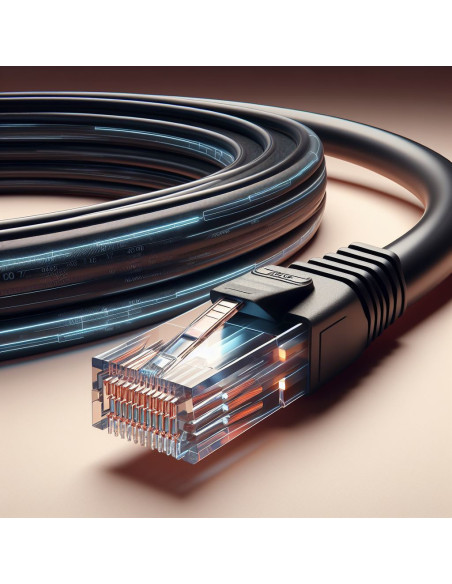 Phasak Cable de Red 100% Cu Cat.6 UTP Sólido Negro 10M