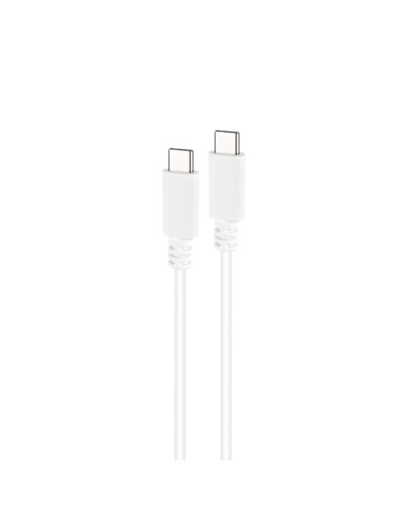 Nanocable Cable USB 2.0 3A, tipo USB-C M-USB-C M, Blanco, 1.5 m