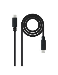 Nanocable Cable USB 2.0 3A, tipo USB-C M-USB-C M, Negro, 1.5 m