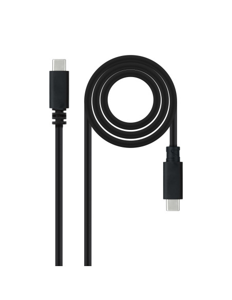 Nanocable Cable USB 2.0 3A, tipo USB-C M-USB-C M, Negro, 1.5 m