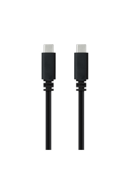 Nanocable Cable USB 2.0 3A, tipo USB-C M-USB-C M, Negro, 1.5 m