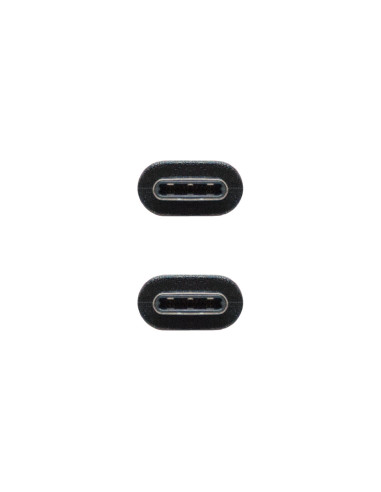 Nanocable Cable USB 2.0 3A, tipo USB-C M-USB-C M, Negro, 1.5 m
