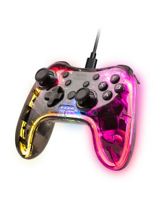 Mars Gaming MGP-C, Gamepad Profesional Neón RGB, Vibración Háptica Dual, Joysticks Analógicos, Mando para PC, Switch, PS3,