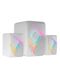 Mars Gaming MS-H21, Altavoces Gaming RGB 2.1 y Subwoofer 35W, Sistema Drivers Invertidos 3D Surround, Altavoces Compactos con 2