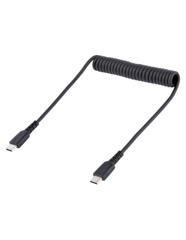StarTech.com Cable de 50cm de Carga USB C a USB C, Cable USB Tipo C Rizado de Carga Rápida y Servicio Pesado, Cable USB 2.0