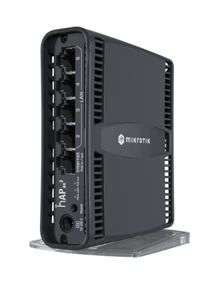 Mikrotik hAP ax2 router inalámbrico Gigabit Ethernet Doble banda (2,4 GHz   5 GHz) Negro