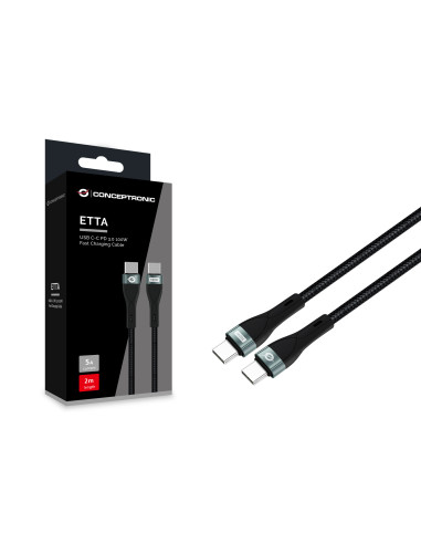 Conceptronic ETTA01B20 cable USB USB 2.0 2 m USB C Negro