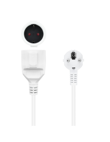 Nanocable Cable de Alimentación Alargador, Blanco, 5 m