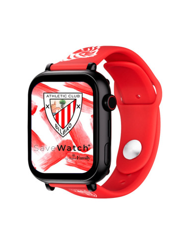SaveFamily Save Family PLUS SmartWatch Ed. Athletic Club Bilbao con GPS y llamada Negro Correa Silicona Roja NO INCLUYE SIM