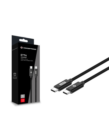 Conceptronic ETTA03B20 cable USB USB 2.0 2 m USB C Negro