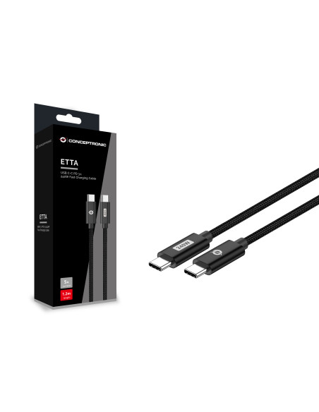Conceptronic ETTA03B20 cable USB USB 2.0 2 m USB C Negro