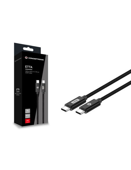 Conceptronic ETTA03B12 cable USB USB 2.0 1,2 m USB C Negro