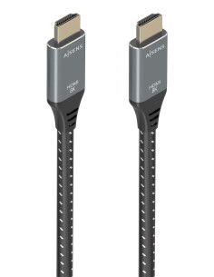 AISENS Cable HDMI V2.1 ultra alta velocidad   HEC 8K@60Hz 48Gbps, A M-A M, Gris Negro, 10m