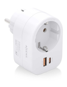 AISENS ASPS-1A1C06-W cargador de dispositivo móvil Universal Blanco Corriente alterna Carga rápida Interior