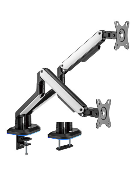 AISENS Soporte De Mesa RGB Gaming Contrapeso Giratorio E Inclinable Para Monitor TV 9kg (3 Pivotes, 2 Brazos) De 17-32,