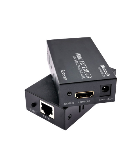 Netlock EXT-HDMI-01 extensor audio video Negro
