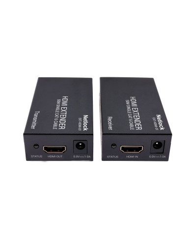 Netlock EXT-HDMI-01 extensor audio video Negro