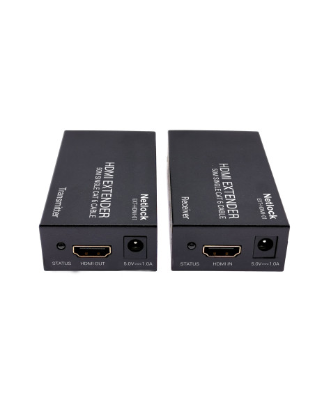 Netlock EXT-HDMI-01 extensor audio video Negro