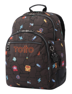 Totto Crayoles mochila Mochila escolar Marrón Poliéster 2