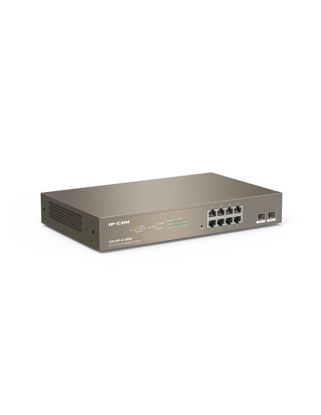 IP-COM Networks G3310P-8-150W switch Gestionado L2 Gigabit Ethernet (10 100 1000) Energía sobre Ethernet (PoE) Gris