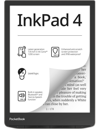 PocketBook InkPad 4 lectore de e-book Pantalla táctil 32 GB Wifi Negro, Plata