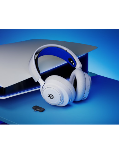 Steelseries ARCTIS NOVA 7P WHITE Auriculares Inalámbrico Diadema Juego Bluetooth Azul, Blanco
