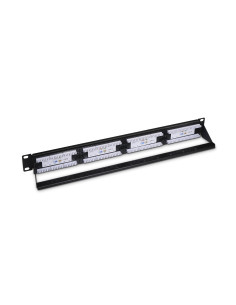 AISENS Panel De Parcheo De 24 Puertos RJ45 Cat.6 UTP, 19" 1U Dual IDC Con Gestion De Cables, Negro 2