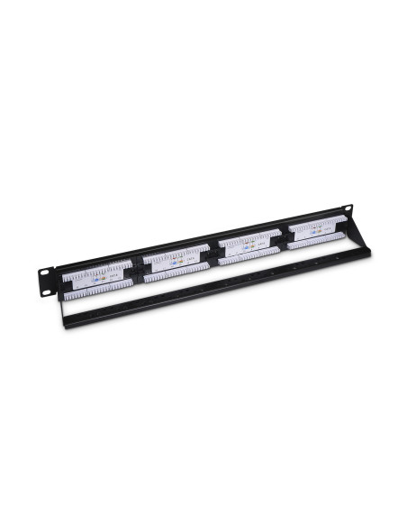 AISENS Panel De Parcheo De 24 Puertos RJ45 Cat.6 UTP, 19" 1U Dual IDC Con Gestion De Cables, Negro
