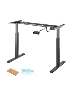 AISENS Bastidor De Escritorio Motorizado, Altura Ajustable Con Panel De Control, 80kg, Negro