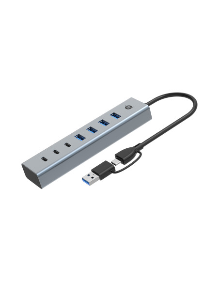 Conceptronic HUBBIES20G hub de interfaz USB 3.2 Gen 1 (3.1 Gen 1) Type-C 5000 Mbit s Gris