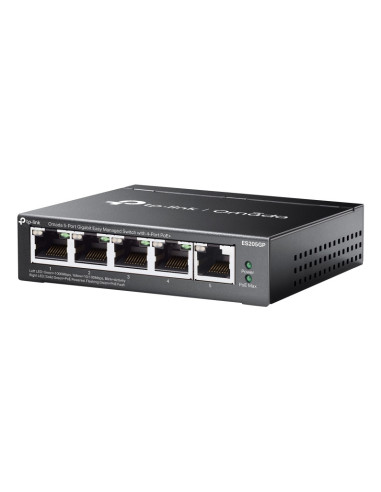 TP-Link Omada ES205G Gestionado Gigabit Ethernet (10 100 1000) Energía sobre Ethernet (PoE) Negro