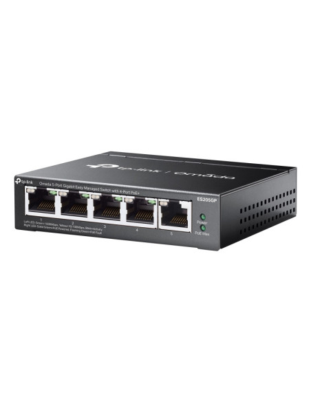 TP-Link Omada ES205G Gestionado Gigabit Ethernet (10 100 1000) Energía sobre Ethernet (PoE) Negro