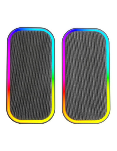 Mars Gaming MS-OM, Altavoces Gaming 20W, Iluminación Dinámica RGB, Altavoces Bluetooth 5.3 + AUX-IN, Caja de Control de