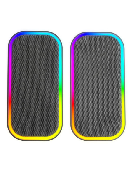 Mars Gaming MS-OM, Altavoces Gaming 20W, Iluminación Dinámica RGB, Altavoces Bluetooth 5.3 + AUX-IN, Caja de Control de