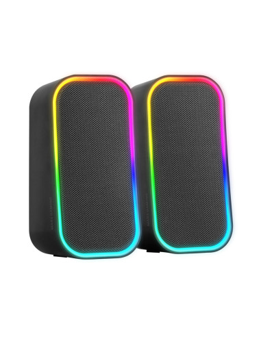 Mars Gaming MS-OM, Altavoces Gaming 20W, Iluminación Dinámica RGB, Altavoces Bluetooth 5.3 + AUX-IN, Caja de Control de