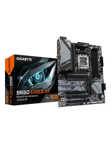 GIGABYTE B650 EAGLE AX Placa base - AMD Ryzen serie 9000, VRM de 12+2+2 fases, hasta 7600 MHz DDR5 (OC), 1xPCIe 5.0 + 2xPCIe