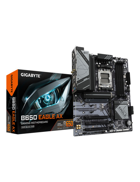 GIGABYTE B650 EAGLE AX Placa base - AMD Ryzen serie 9000, VRM de 12+2+2 fases, hasta 7600 MHz DDR5 (OC), 1xPCIe 5.0 + 2xPCIe