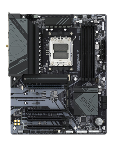 GIGABYTE B650 EAGLE AX Placa base - AMD Ryzen serie 9000, VRM de 12+2+2 fases, hasta 7600 MHz DDR5 (OC), 1xPCIe 5.0 + 2xPCIe