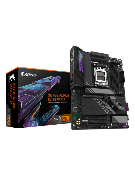 GIGABYTE X870E AORUS ELITE WIFI7 Placa Base - Compatible con CPUs AMD Ryzen 9000, 16+2+2 fases VRM digitales, hasta 8000Hz DDR5