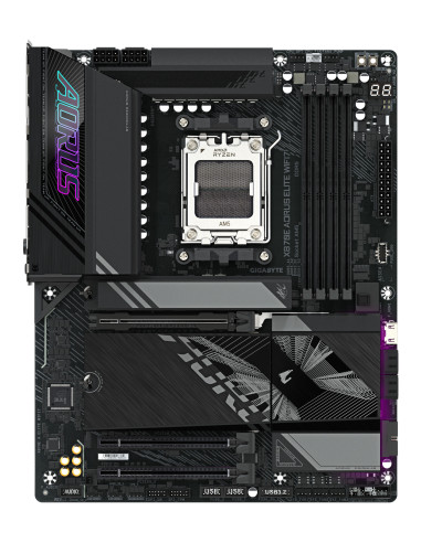 GIGABYTE X870E AORUS ELITE WIFI7 Placa Base - Compatible con CPUs AMD Ryzen 9000, 16+2+2 fases VRM digitales, hasta 8000Hz DDR5