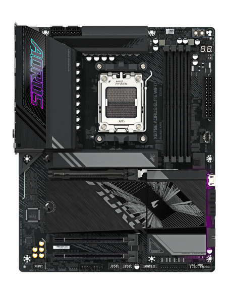 GIGABYTE X870E AORUS ELITE WIFI7 Placa Base - Compatible con CPUs AMD Ryzen 9000, 16+2+2 fases VRM digitales, hasta 8000Hz DDR5